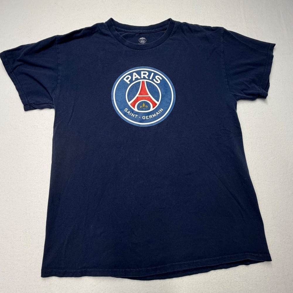 Paris Saint-Germain PSG Navy Blue Graphic Soccer T-Shirt Mens Large